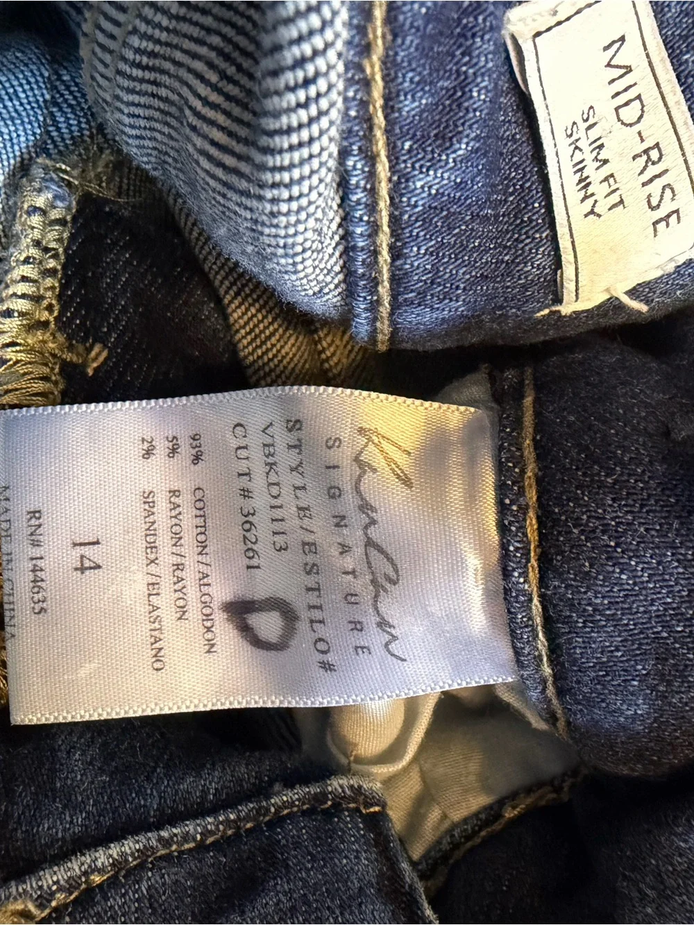Kancan Girls - Mid-Rise Ankle Skinny Jean Size 14